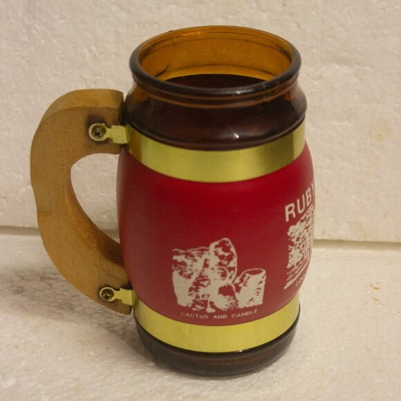 5" Souvenir Brown Glass Wrapped Mug Ruby Falls Lookout Mountain Tennessee - Picture 2 of 5